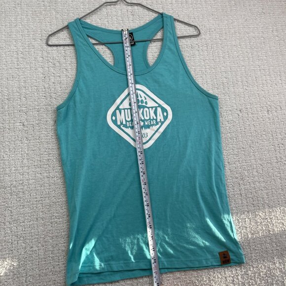 Muskoka Bear Wear Women’s XS Sleeveless Tank Top Blue Cottage Core Canada Made - Picture 8 of 11